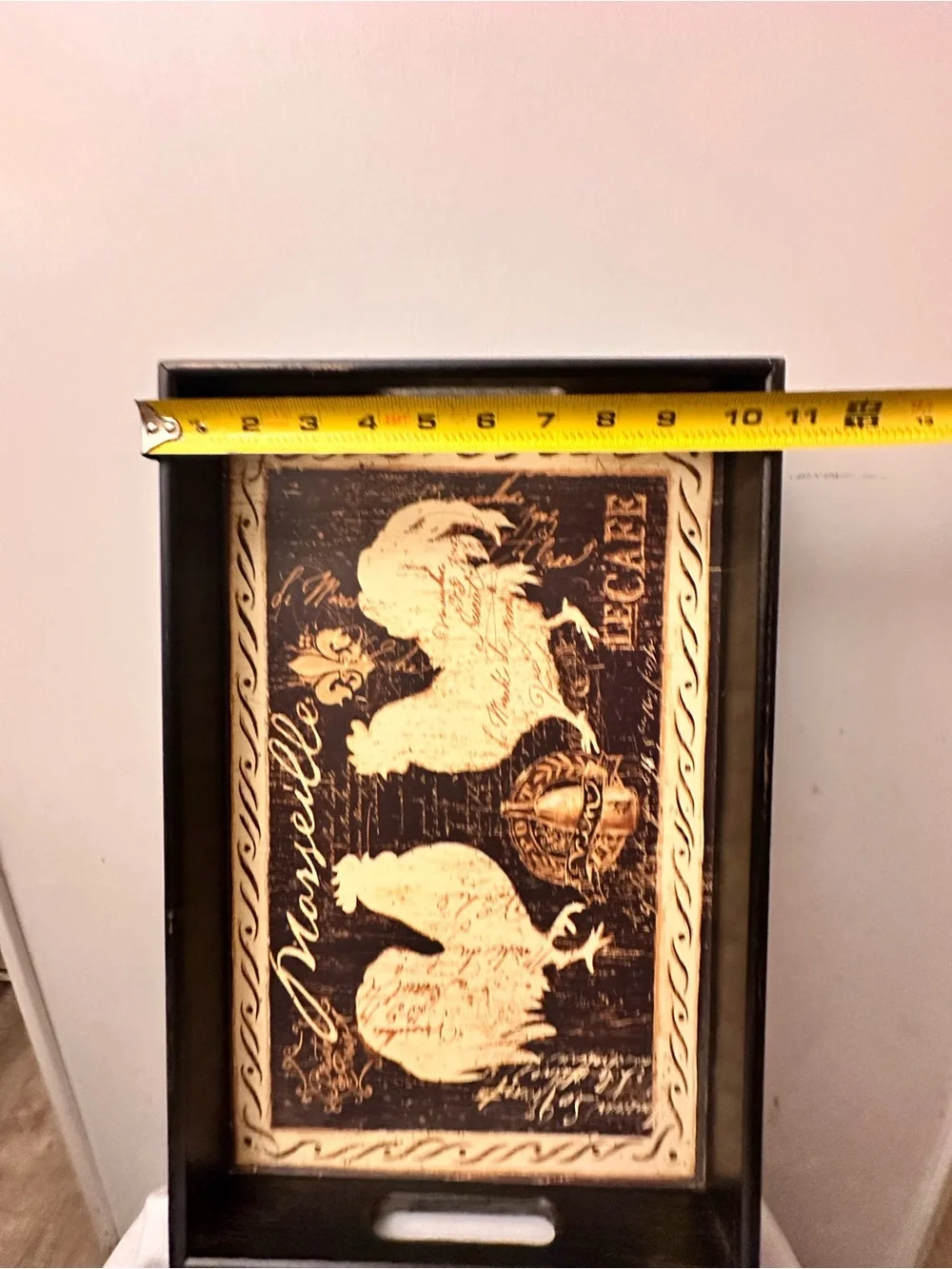Vintage French Country Rooster Serving Tray